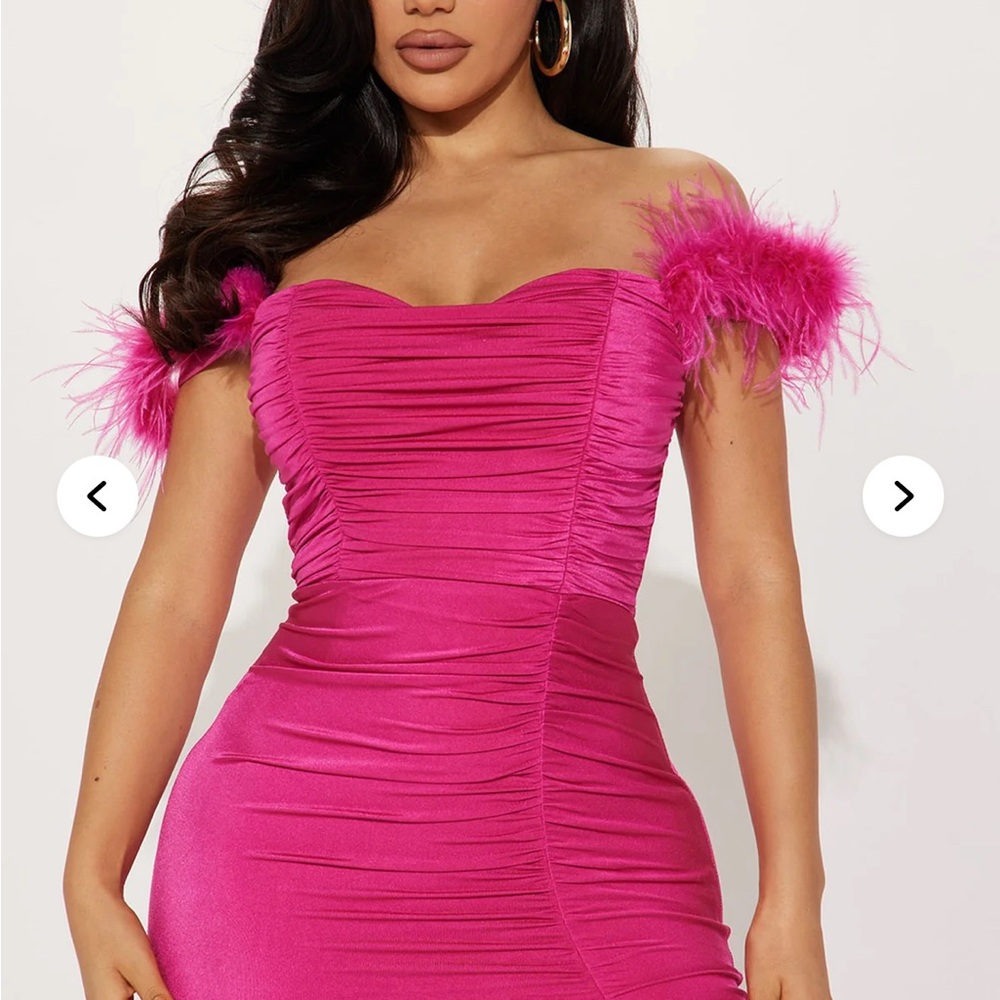 Elegant Pink Off-Shoulder Dress